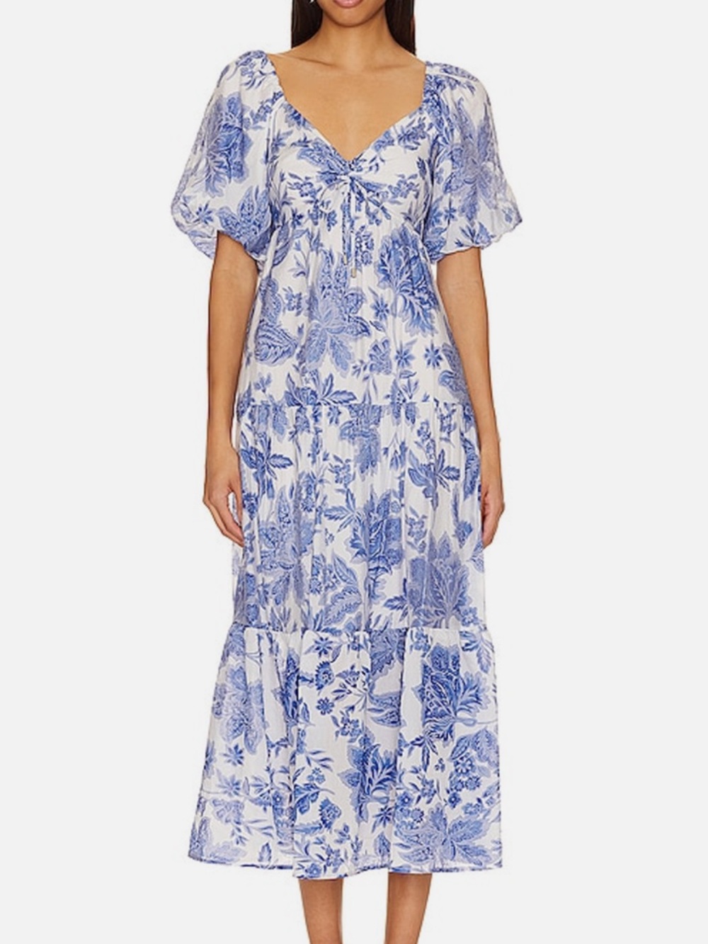 Minkpink 'Perla' Blue Viscose Midi Dress Size